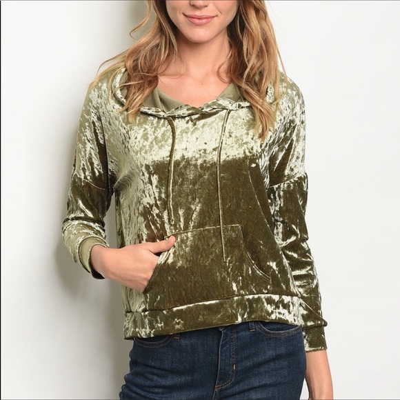 ✨Olive Suede Velvet Sweater✨ - Picture 2 of 4